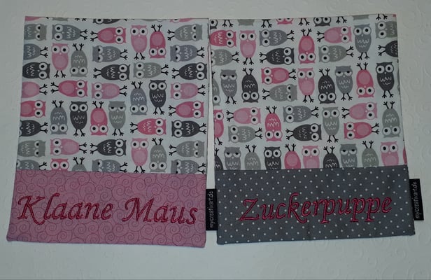 BK Eulen mit pink (auf rosa oder grau)