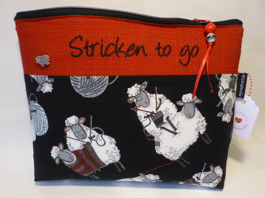 Stricken-to-go-Tasche im DIN-A-5-Format für Socken- und Mützenstricker