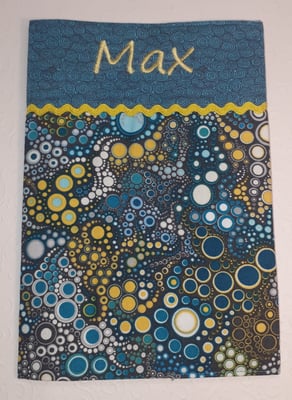 UH Bläschenstoff türkis-gelb, diese Farbe ist vergriffen, aber das gleiche Design ist noch in vielen anderen Farbkombis da