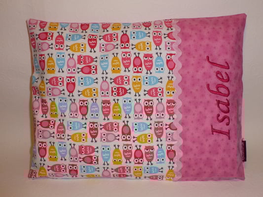 K Eulen pink-gelb, hier in 23x33 cm 