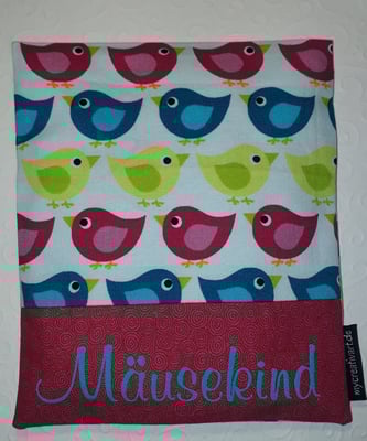 BK Vögel pink-türkis-grün mit Schrift-Hintergrund in pink (geplottet)