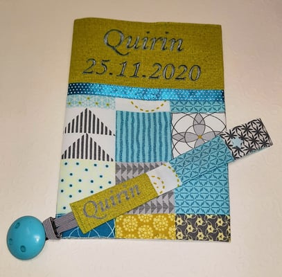 UH Patchworkstoff  in türkis-grün-grau