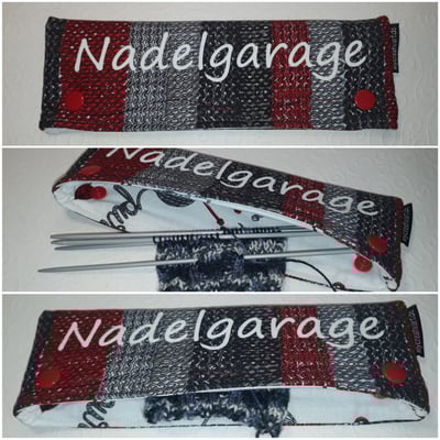 Damit die Maschen nicht runterfallen, während die Stricksachen Pause machen, gibt es unsere praktische "Nadelgarage". Sie hält die Maschen fest auf der Nadel. In verschiedenen "Strickdesigns" möglich (mit Text 8,50 €, ohne 6€). 