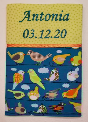 UH Bunte Vögel auf petrol