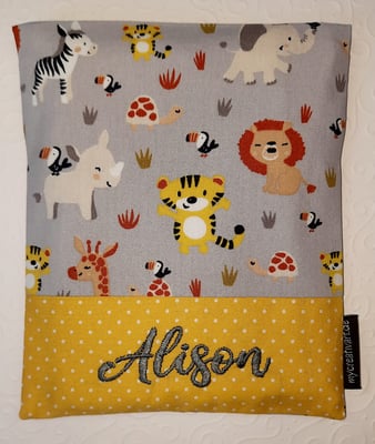 BK Safaritiere grau mit dunkelgrauer Schrift