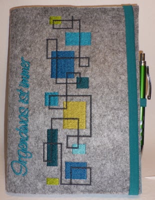 Hülle für den Buchkalender mit Stiftehalter