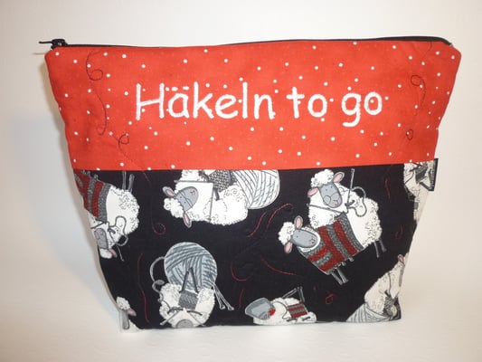 Variante meiner "Stricken-to-go-Tasche" im Kundenauftrag