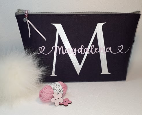 Kosmetiktaschengröße (mehr unter Taschen/ Täschchen aus Filz, Taschen-Allerlei aus Filz)