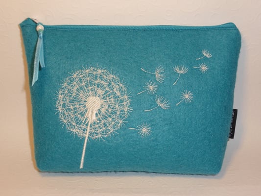 Filztasche mit Stickmotiv Pusteblume (Stickdatei von Rock-Queen)