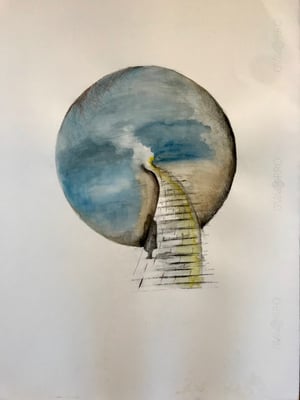 Rosa Juanco. Desde el taller. Estación. Mixta s/lienzo. 65x50 cm