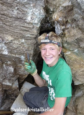 Kluft mit Rauchquarz Lampertschalp - Vals Graubünden Schweiz