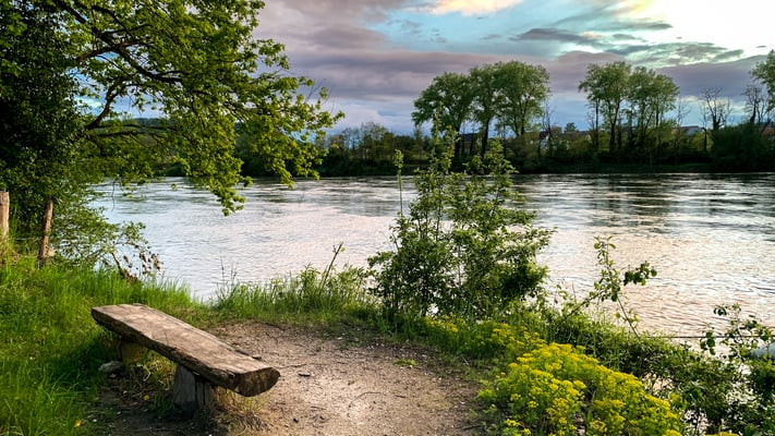 Rhein bei der Schiffanlegestelle Etzgen. (Foto PC)