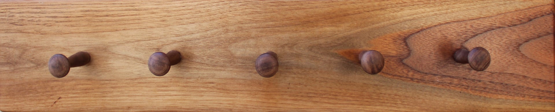 Solid walnut 5-Peg, hand constructed $55