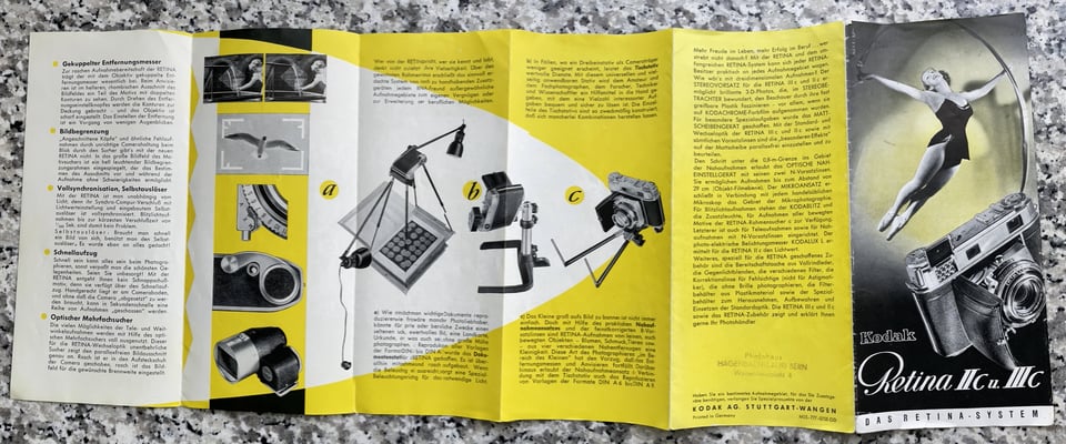 Prospekt KODAK Retina IIc und IIIc  1954  ©  engel-art.ch