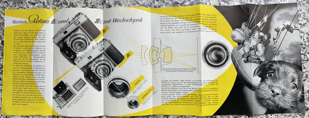 Prospekt KODAK Retina IIc und IIIc  1954  ©  engel-art.ch
