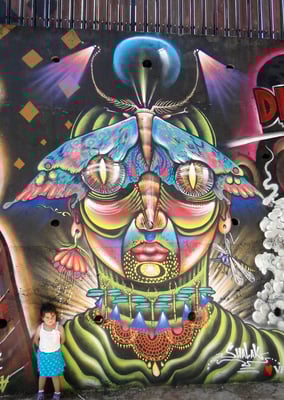 "Mujeriposa" Graffiti by Shalak. Cerro Polanco, Valparaiso, Chile.  Feb 2013