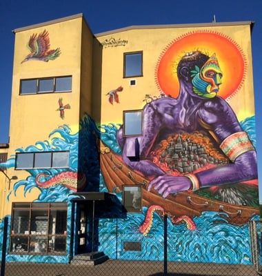 "Enmascarado" Artscape Mural Festival, Malmö, Sweden. By: Shalak Attack, Bruno Smoky, Fiya Bruxa, Amara Por Dios. May 2014 