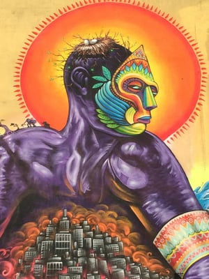"Enmascarado" Detail, Artscape Mural Festival, Malmö, Sweden, By: Shalak Attack, Bruno Smoky, Fiya Bruxa, Amara Por Dios. May 2014 