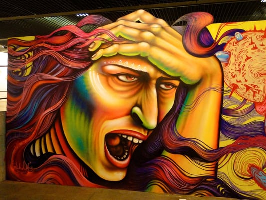 "Idle No More" Graffiti by Shalak.   For the 2º Bienal Graffiti Fine Art (GFA) at the Museo Brasileiro da Escultura (MUBE), Sao Paulo, Brazil.  January, 2013.