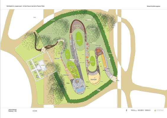 Intensivbereich des Barfußpfades im Jungbornpark Moers-Repelen