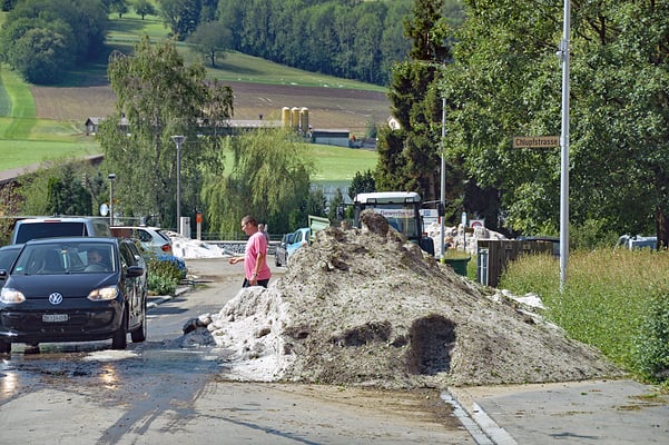 5323 / Woche 23 / Schöfflisdorf, Hagelhaufen nach Unwetter