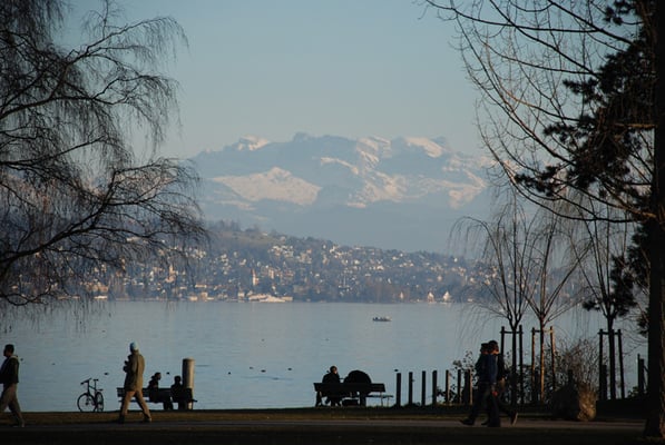 Nr. 301 / 24.02.2008 / Zürichsee, Mythen-Quai, Blick Richtung Nord-Ost / 3872 x 2592 / JPG Datei