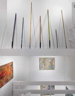 Objet Traits réalisés entre 1994/1998, débuts de la technique de peinture application/abrasion. En bas à gauche A_B 170115 En bas à droite A_B 110617