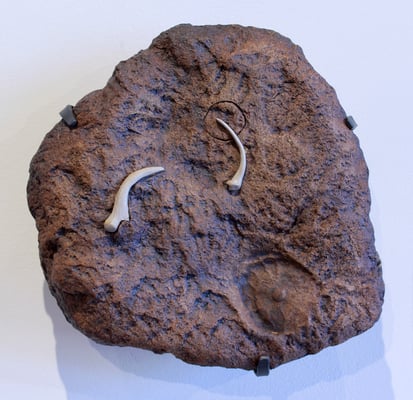 "Specimen 6"; 2018; ceramic, iron mount; 10x10x5