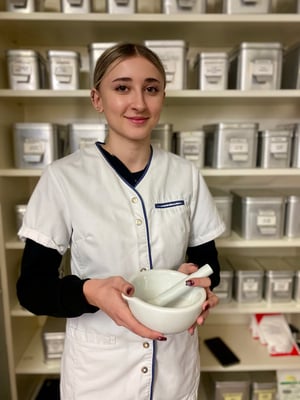 Hanna Grubelnik bei der Johannes Apotheke in Bad Schwanberg