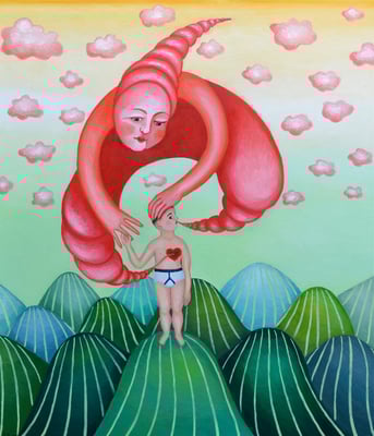 die Empathie. Öl auf Leinwand 60x70 cm.