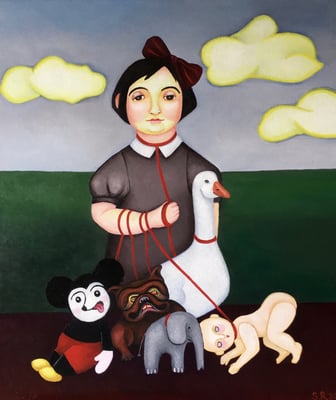 Die kleine Egoistin, 60x70cm. Öl auf Leinwand, ©Sonja Rieser 2020