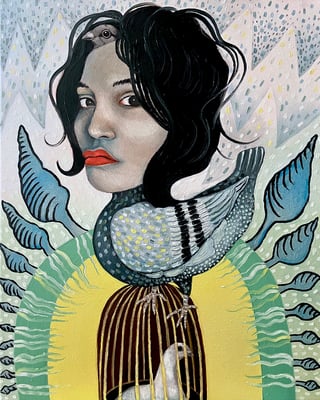 Vogelkäfig, Öl auf Leinwand, 40x50cm.