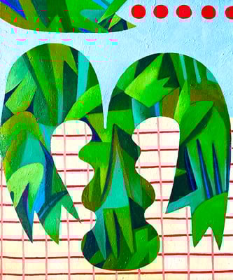 Indoor Pflanze, 50 x60 cm. Öl Acryl auf Leinwand,© Sonja Rieser