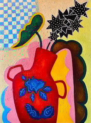 3.Vase Öl auf Leinwand 60x80cm. ©Sonja Rieser 2023