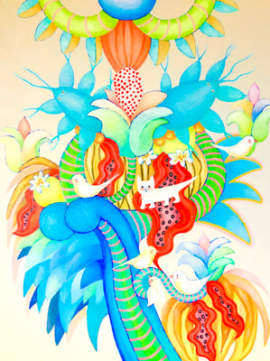 Traumbaum,Öl, Acryl auf Leinwand, 60x80cm. ©Sonja Rieser 2021/22