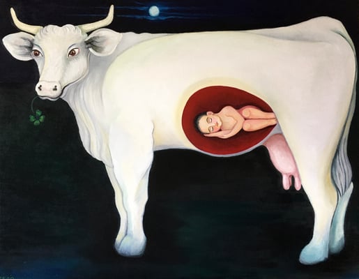 Geborgenheit, 70x90cm. Öl auf Leinwand, ©Sonja Rieser 2020