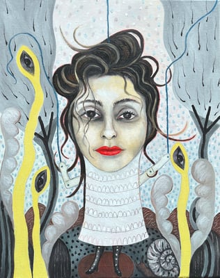 Marionette, Öl auf Leinwand, 40x50cm.