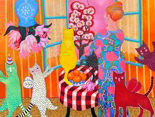 Full house Öl, Acryl auf Leinwand. 120x160 cm. ©Sonja Rieser 2023 Verkauft