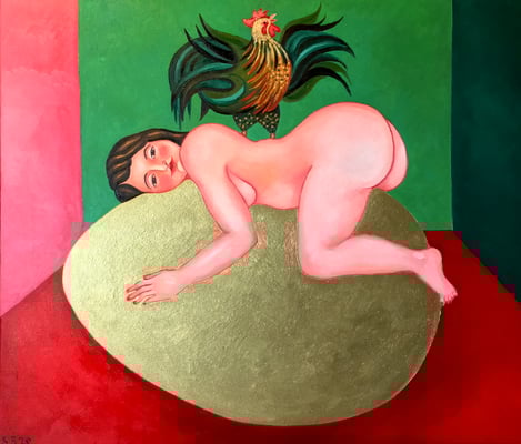 Chambre séparée, 60x70cm. Öl auf Leinwand, ©Sonja Rieser 2020