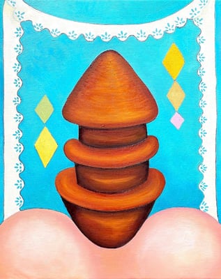 Rost, Fleisch und Spitzen, 40 x 50 cm. Öl Acryl auf Leinwand,© Sonja Rieser