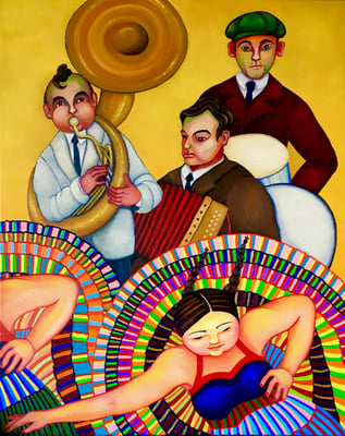 Die Musikanten, verkauft. Öl auf Leinwand, ©Sonja Rieser 2020