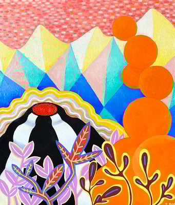 Vulkan, 60 x 70 cm.Öl Acryl auf Leinwand,© Sonja Rieser