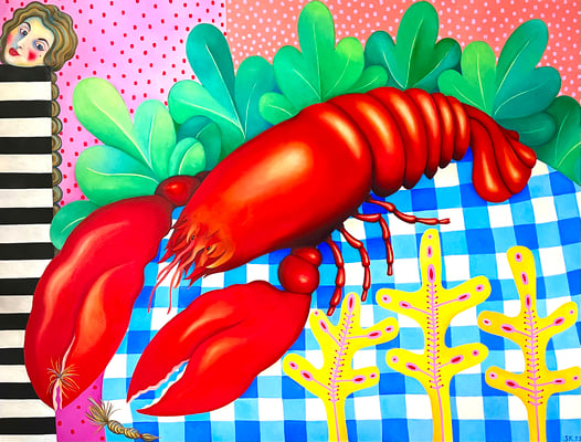 alter Zopf Öl, Acryl auf Leinwand. 120x160 cm. ©Sonja Rieser 2023