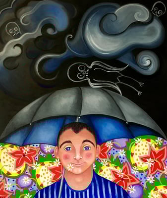 Der Optimist, 60x70cm. Öl auf Leinwand, ©Sonja Rieser 2020