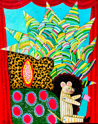 Was genau wird gespielt ? 40x50 cm. Öl und Kreide auf Leinwand ©Sonja Rieser