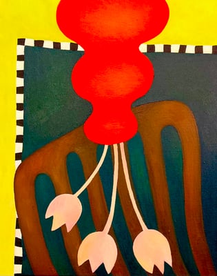 Oben oder unten?  40 x 50 cm. Öl Acryl auf Leinwand,© Sonja Rieser