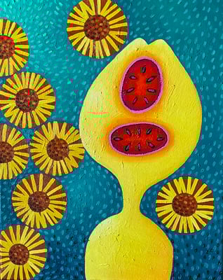 Kernenkopf, 40 x50 cm. Öl auf Leinwand ©Sonja Rieser