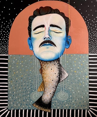 Am Haken. 50x60cm. Öl auf Leinwand 2025