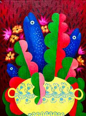 5.Vase Öl auf Leinwand 60x80cm. ©Sonja Rieser 2023