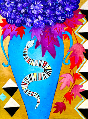 1.Vase Öl auf Leinwand 60x80cm. ©Sonja Rieser 2023